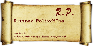 Ruttner Polixéna névjegykártya